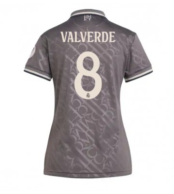 Real Madrid Federico Valverde #8 Tercera Equipación Mujer 2024-25 Manga Corta